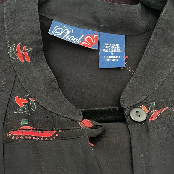 NWT! RARE Phool Sheer Multi Black Kimono / Tunic. Size Small - Picture 5 of 5